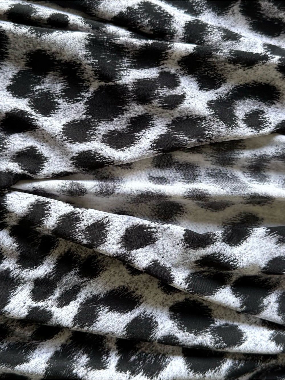 MICHAEL Michael Kors Black and White Leopard-Print Blouse